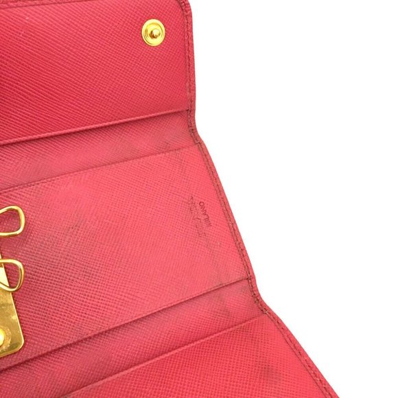 288124Y Prada Key Case 6 Ring Pink Saffiano Leather - Picture 8 of 9